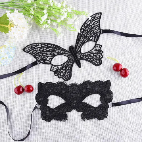 Vista 4 de SIQUK Máscaras venecianas de 42 piezas de máscaras de encaje para mujer