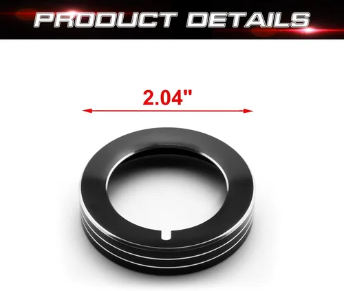 Vista 2 de x xotic tech Anillo de cubierta de botón para interruptor de luz antiniebla, compatible con Ford Mustang 2015-2023, F-150 2015-2020, accesorios Negro
