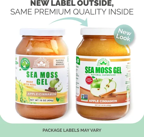 Vista 2 de Gel orgánico de musgo de mar (8 sabores) – 16 onzas – fruta real – musgo de mar silvestre