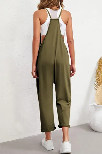 Vista 6 de Nirovien Womens Oversized Sleeveless Jumpsuits Spaghetti Strap Loose Overalls with Pocket One Piece Rompers