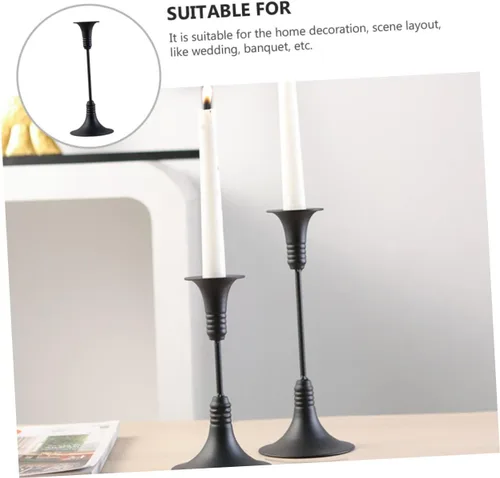 Vista 8 de Candelabros Decoración Festival Candleholder Simple Candleholder Decorativo Candleholder Decoración de Mesa Portavelas Hierro Candelabros Soporte