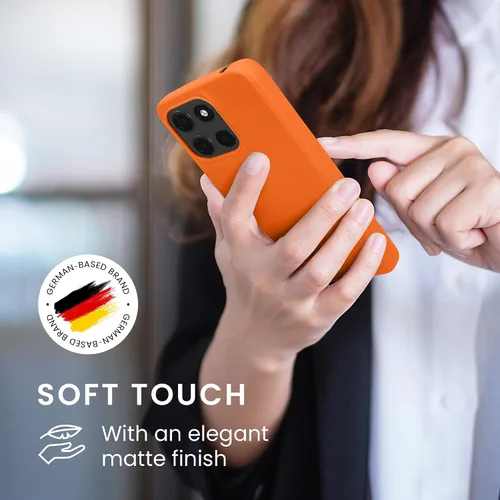 Vista 4 de kwmobile Funda compatible con Motorola Moto G15 / G15 Power/ G17 / G17 Power - Funda protectora de silicona TPU suave y delgada - Naranja afrutado