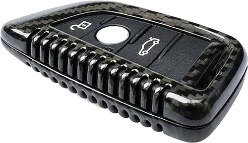 Vista 4 de Funda de llavero de fibra de carbono genuina para BMW Serie 2, 3, 5, 6, 7, GT5, M4, M5, X1, X2, X3, X5, X5M, X6, X6M, X7, llavero inteligente