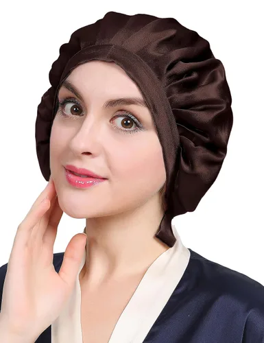 Vista 16 de LilySilk Gorro 100% de seda de morera, gorro de seda para dormir, ajustable para dormir, Verde aguacate