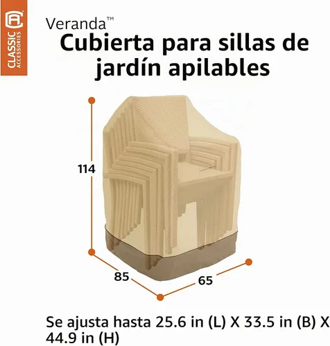 Vista 2 de Veranda cubierta de sillas apilables, Pebble
