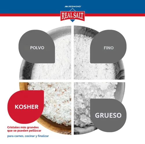 Vista 4 de Redmond Real Salt Kosher - Molienda Kosher natural sin refinar sin gluten, bolsa de 10 libras