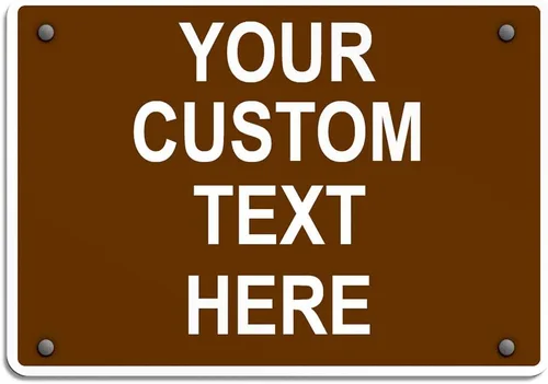 Vista 11 de Letrero de metal resistente a la intemperie de aluminio, varios tamaños, texto personalizado aquí, blanco y negro, regulación de tráfico, letreros