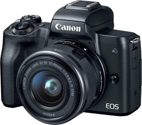 Vista 2 de Kit de cámara Canon EOS M50 sin espejo para vlogging con lente EF-M de 15-45mm, color negro