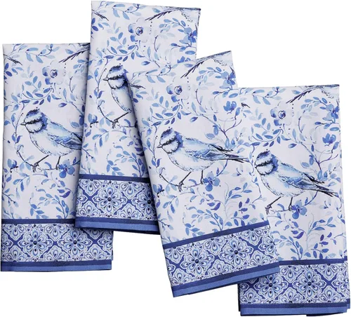 Vista 154 de Maison d' Hermine Juego de 4 servilletas de tela 100% algodón, suaves y duraderas, servilletas cuadradas reutilizables para uso diario, lavables