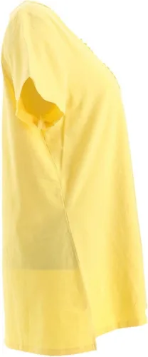 Vista 4 de LIZ CLAIBORNE NY - Camiseta de cuello dividido con ribete de encaje A262962, Light Citron