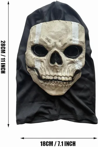 Vista 7 de Pasamontañas fantasma, máscara de esquí de esqueleto, disfraz de Halloween para cosplay, Ghost Cod MW2, máscaras de calavera a prueba de viento