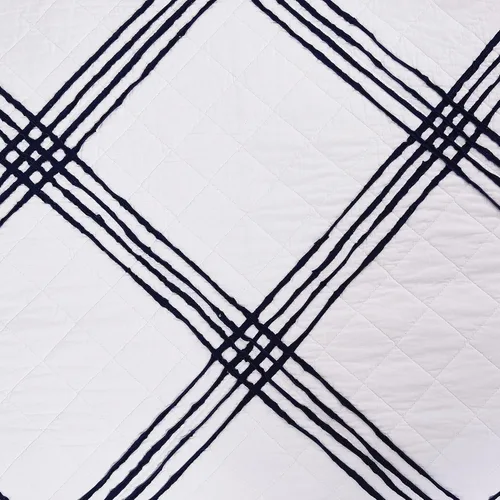 Vista 8 de C&F Home Davey Blue - Juego de edredón de 3 piezas tamaño King, estampado de cruces azules, cabaña, rústico, 100% algodón, ligero, lavable a