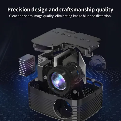 Vista 7 de Mini proyector de película, pantalla de 20 a 100 pulgadas, proyector portátil 1080P compatible con USB, portátil, teléfono, altavoz integrado