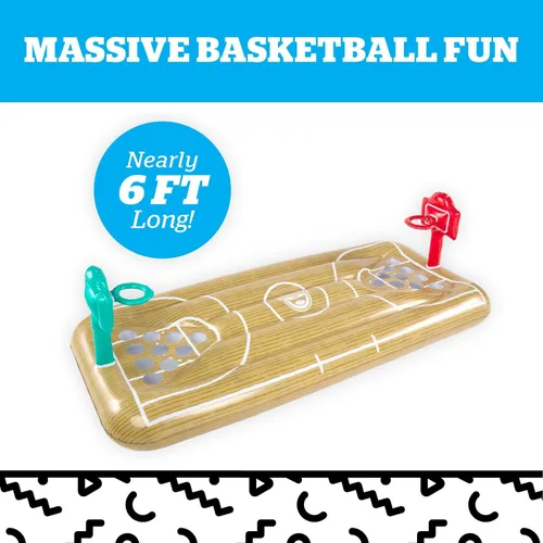 Vista 3 de Balsa inflable del baloncesto del pong, sostenedores de la bebida incorporados, divertido juego flotante del partido de la piscina