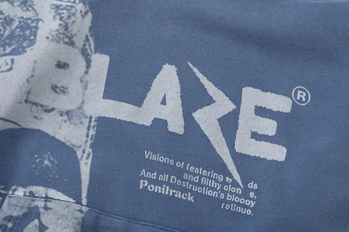 Vista 3 de Y2K - Sudadera con capucha de mezclilla estilo grunge, ropa de calle, casual, de gran tamaño, estampado de calavera, unisex