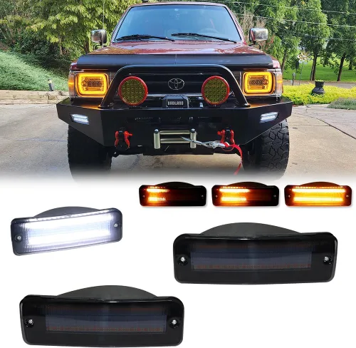 Vista 7 de para 1989 1990 1991 1992 1993 1994 1995 Toyota Pickup 2/4WD, 1990 1991 4Runner Conjunto de par de carcasas de lentes de intermitencia