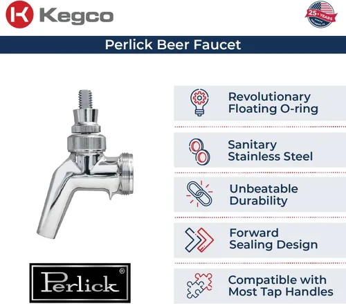 Vista 3 de Kegco Kit de Kegerator de cerveza de barril de montaje en puerta de grado comercial con tanque de CO2 de 5 libras MPPSCK-5T