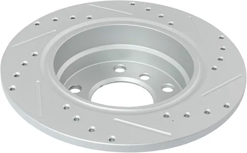 Vista 8 de TRQ Kit de pastillas de freno y rotor delantero y trasero de cerámica de alto rendimiento con revestimiento en G ranurado X perforado compatible