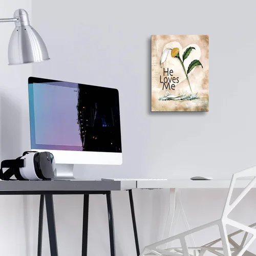 Vista 4 de Epic Art "He Loves Me" de Ed Wargo, arte de pared de vidrio acrílico, 12.0 x 15.9 in