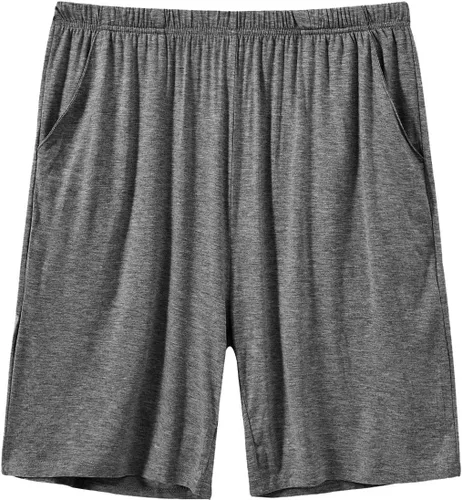 Vista 3 de JINSHI Pantalones cortos de pijama para hombre, pantalones cortos para dormir, ultra suaves, cómodos, ligeros, paquete de 2