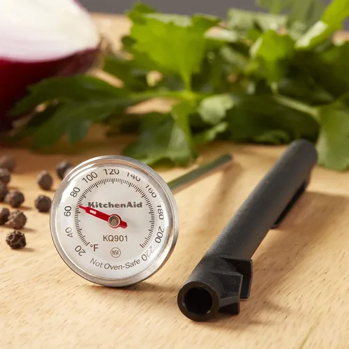 Vista 4 de KitchenAid KQ901 Termómetro de comida de lectura instantánea para cocina o parrilla, rango de temperatura: 20F a 220F, dial de 1 pulgada, negro