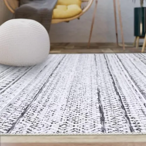 Vista 5 de GlowSol Alfombra de pasillo de 2 x 6 pies, moderna geométrica, suave, lavable, antideslizante, para interiores, cocina, sala de estar, dormitorio