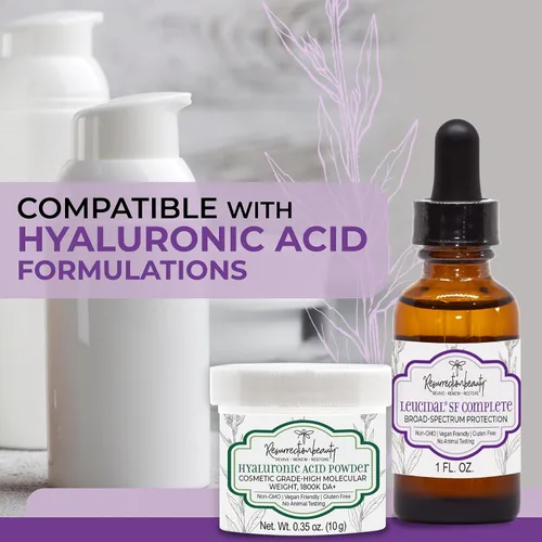Vista 2 de Leucidal® SF COMPLETE - Ingrediente cosmético de protección de amplio espectro para bricolaje, vitamina C, ácido ascórbico y ácido hialurónico