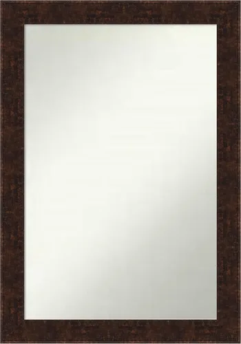 Vista 238 de Amanti Art Espejo de baño de bronce para sobre fregadero, 24 x 24 pulgadas, espejo de tocador cuadrado estrecho de bronce Manhattan, marco de madera