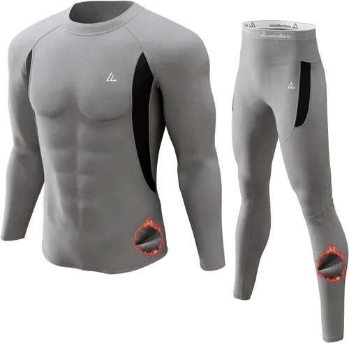 Vista 138 de Conjunto de ropa interior térmica para hombre, ropa interior larga 1#verde militar