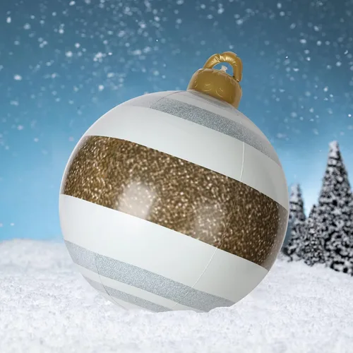 Vista 8 de Decoraciones inflables de Navidad, adornos de Navidad gigantes de 24 pulgadas, bolas de Navidad inflables, decoración de jardín al aire libre extra