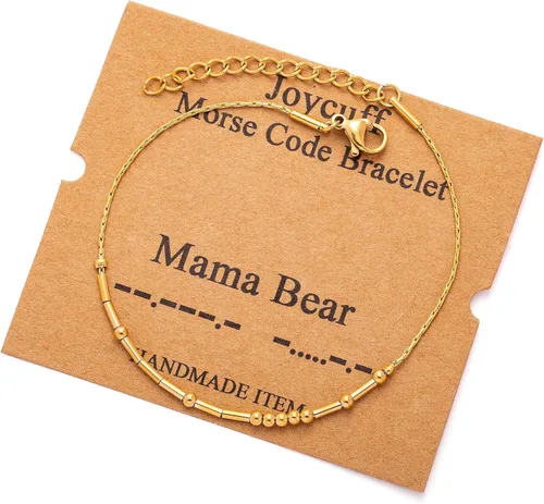 Vista 118 de JoycuFF Pulseras inspiradoras de código morse para mujeres, cuentas de plata, joyería con mantra de motivación, regalos para ella