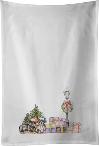 Vista 52 de Caroline's Treasures CK8100WTKT - Juego de 2 toallas de cocina con diseño de bulldog francés con diseño de país de las maravillas navideñas