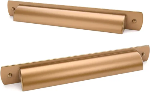 Vista 11 de Paquete de 10 manijas de gabinete de cocina de bronce champán moleteado de 3 pulgadas (2.992 in), tiradores de gabinete de color dorado champán