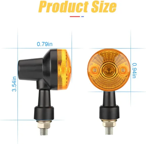 Vista 2 de Luces de señal de giro redondas para motocicleta, 4 bombillas LED de 12 V, lámpara indicadora de dirección intermitente, universal para Honda Shadow