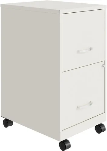Vista 8 de UrbanPro Archivador móvil de metal de 18 pulgadas con 2 cajones, acabado azul, suspensión de deslizamiento suave, almacenamiento de letras