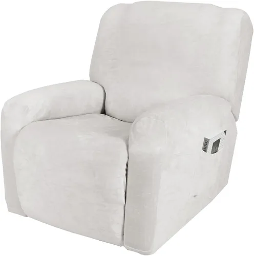 Vista 22 de vctops Fundas reclinables de felpa de terciopelo de lujo, 4 piezas, fundas elásticas y suaves para sofá, protector antideslizante de muebles