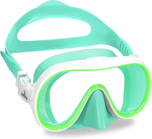 Vista 9 de Keary Gafas de natación para niños con cubierta de nariz para 5-16 años, máscara de natación para niños pequeños, niñas y jóvenes, antivaho