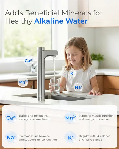 Vista 6 de Waterdrop X16 - Filtro de agua por ósmosis inversa alcalina, certificado NSF/ANSI 42 & 58 & 372, sistema RO de 1600 GPD, filtración de 11 etapas