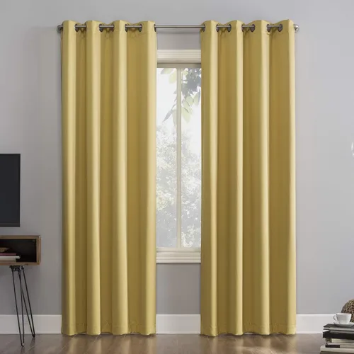 Vista 13 de Sun Zero Nordic - Juego de 2 paneles de cortinas 100 % opacas con ojales, calidad de teatro, reducción de ruido, 52 x 84 pulgadas, verde salvia