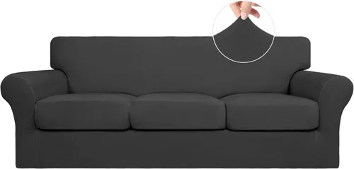 Vista 40 de Easy-Going Funda de sofá suave y elástica de 3 piezas para perros, funda de sofá lavable para sofá de 2 cojines separados, protector elástico