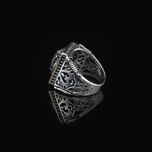 Vista 4 de Anillo de escala de plata, anillo hecho a mano para hombre, Anillo Libra hecho a mano para hombre, Anillo de abogado de plata, Anillo de plata