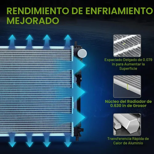 Vista 6 de AUTOSAVER88 - Radiador compatible con Chrysler Sebring 07-10 11-14 200
