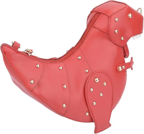 Vista 4 de QZUnique Bolso de hombro de tiburón de dinosaurio para mujer, diseño de animales 3D, con cremallera, bolso cruzado tipo mensajero para niña