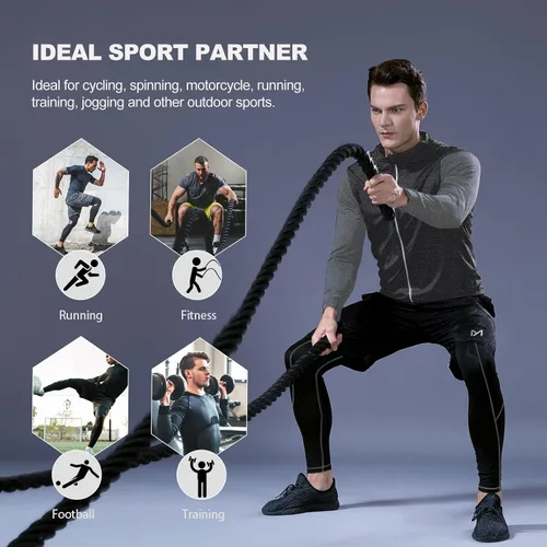 Vista 6 de MEETYOO mens 5pcs Men's Compression Sets Pants Long Sleeve Shirt Athletic Shorts Running Jacket