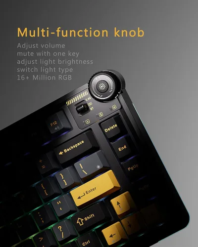 Vista 5 de AU75 Teclado mecánico intercambiable en caliente para juegos RGB inalámbrico 75%