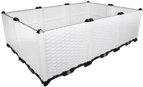 Vista 51 de BAOYOUNI - Juego de jardinera cuadrada para interiores o exteriores, maceta de plástico, caja de cultivo para verduras frescas, hierbas, flores