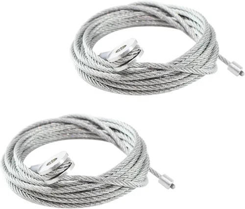 Vista 4 de Pareja (2) Kit de reemplazo de cable para puerta de rampa de carga cerrada del remolque, cables de 150 pulgadas, reemplazo para CAB1-8CB150