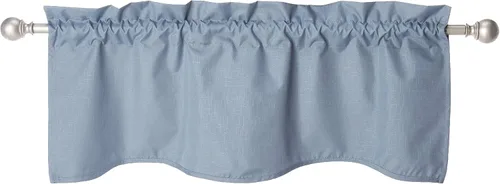 Vista 4 de Eclipse Kendall - Cortina de ventana con cenefa festoneada moderna con bolsillo para barra para cocina o baño, 42 x 18 pulgadas, alcachofa