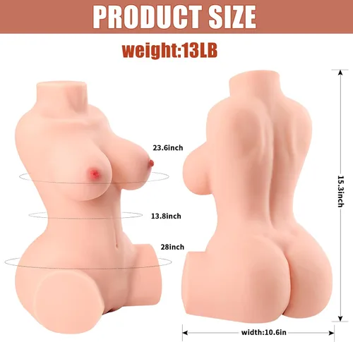 Vista 7 de Muñeca sexual masturbador masculino con pechos realistas, vagina y anal, torso 3 en 1, muñeca de amor, muñeca de bolsillo con estructura interna