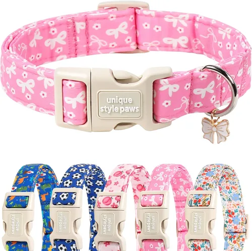 Vista 34 de Unique style paws Collar de perro con hebilla de plástico con colgante, collar de cachorro para primavera y verano, traje de baño para fiesta